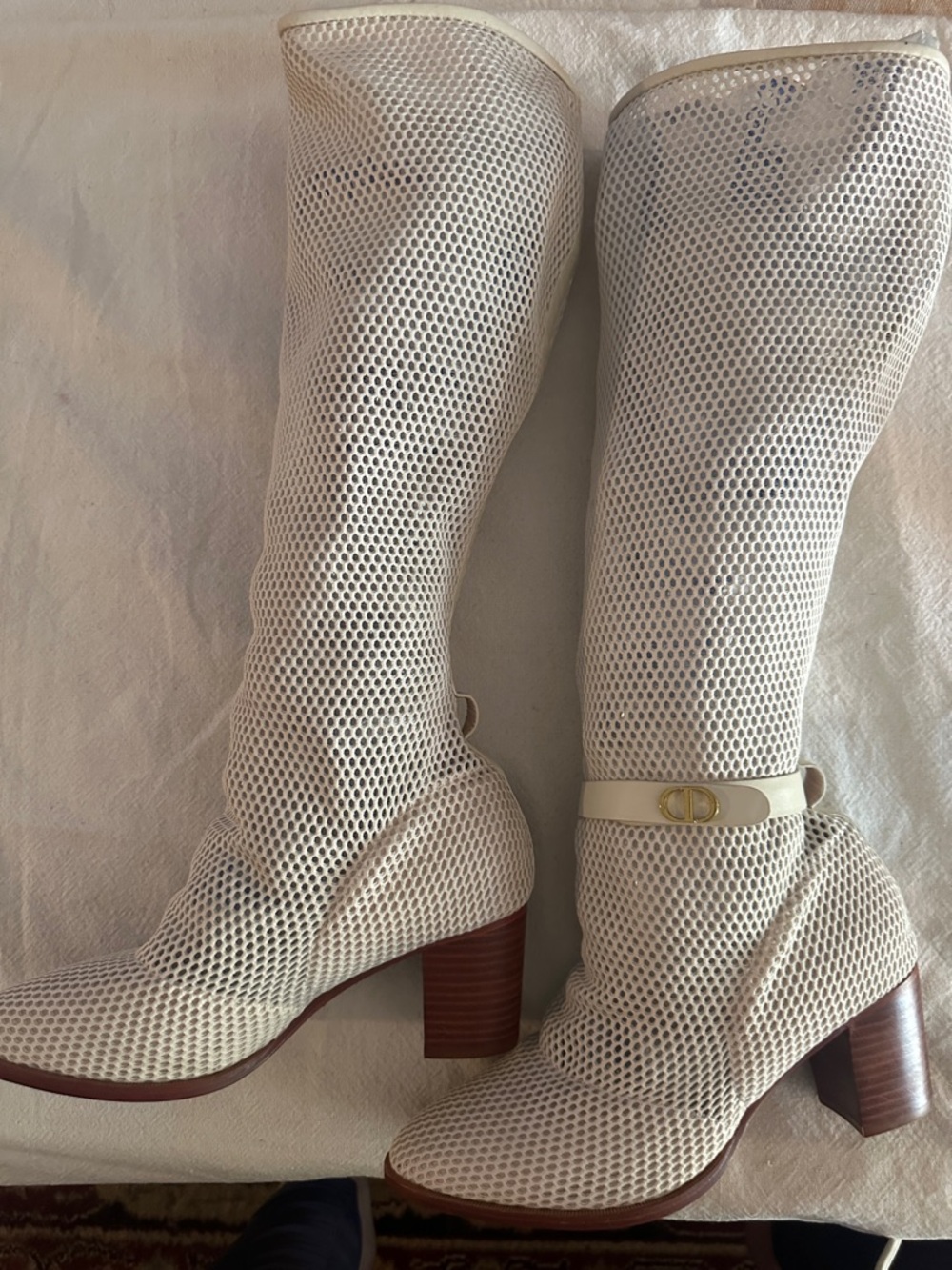 Dior Empreinte mesh boots cream 43D
